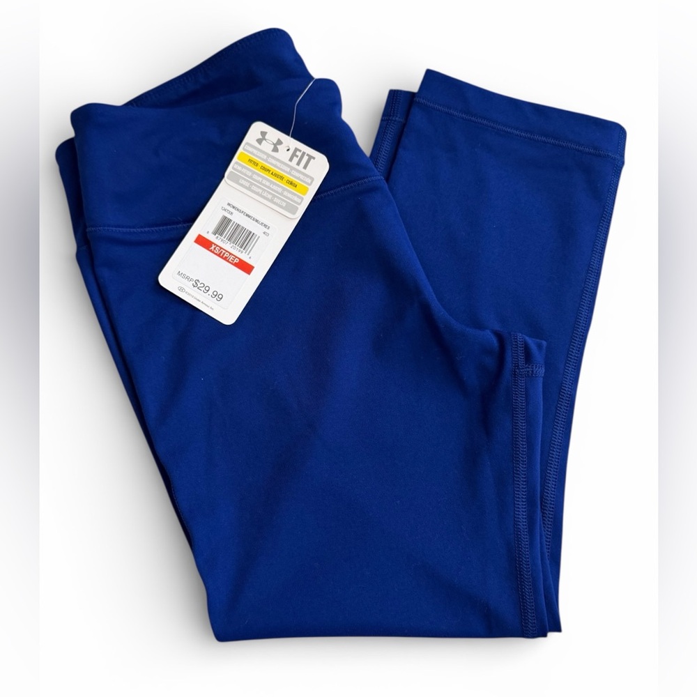 NWT Under Armour‎ Women's Small Cobalt Blue Crop Leggings Capri Athletic